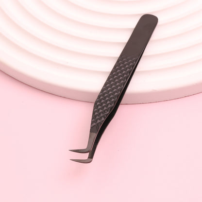 Matte Black Lash Tweezers - Fiber Tip