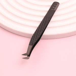 Load image into Gallery viewer, Matte Black Lash Tweezers - Fiber Tip
