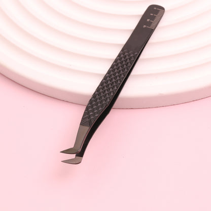 Matte Black Lash Tweezers - Fiber Tip