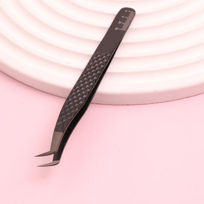 Matte Black Lash Tweezers - Fiber Tip